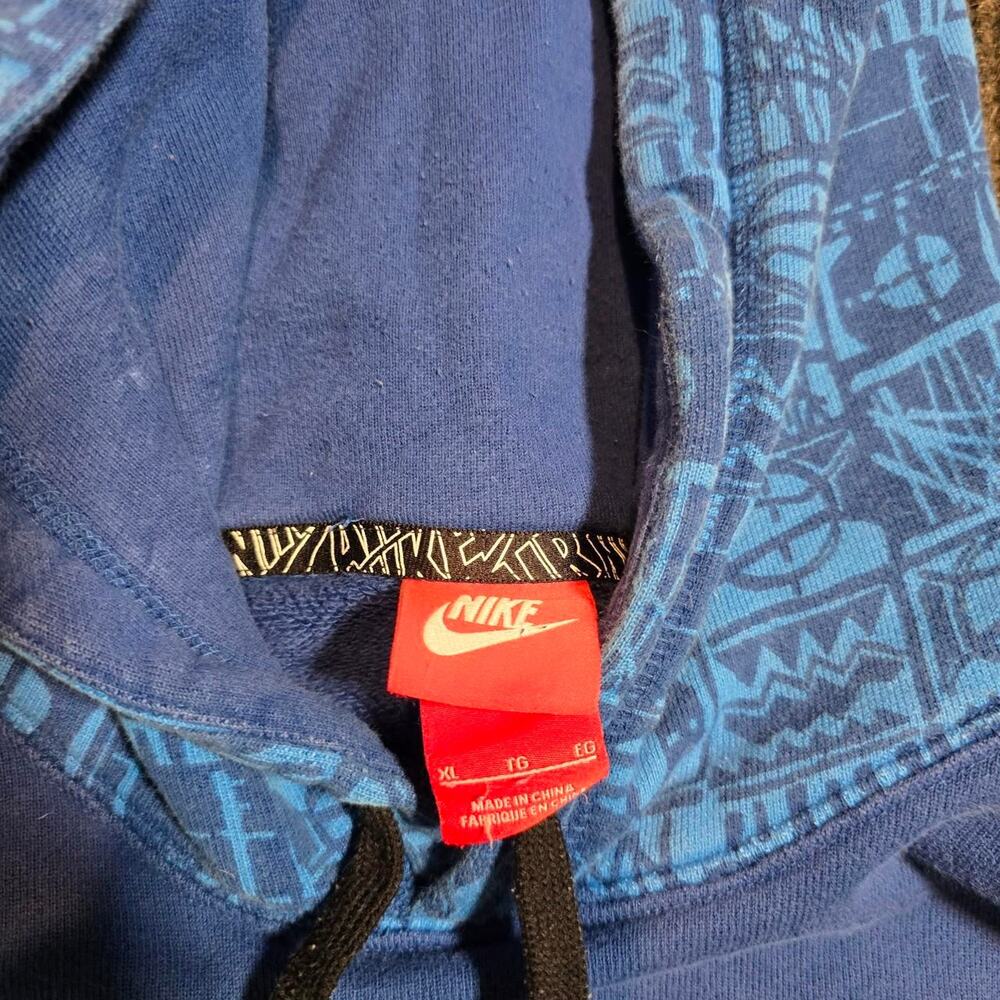 Vintage 90s Nike Basketball Hoodied tee-shirt with big embroidered logo. Mens XL - Picture 4 of 4